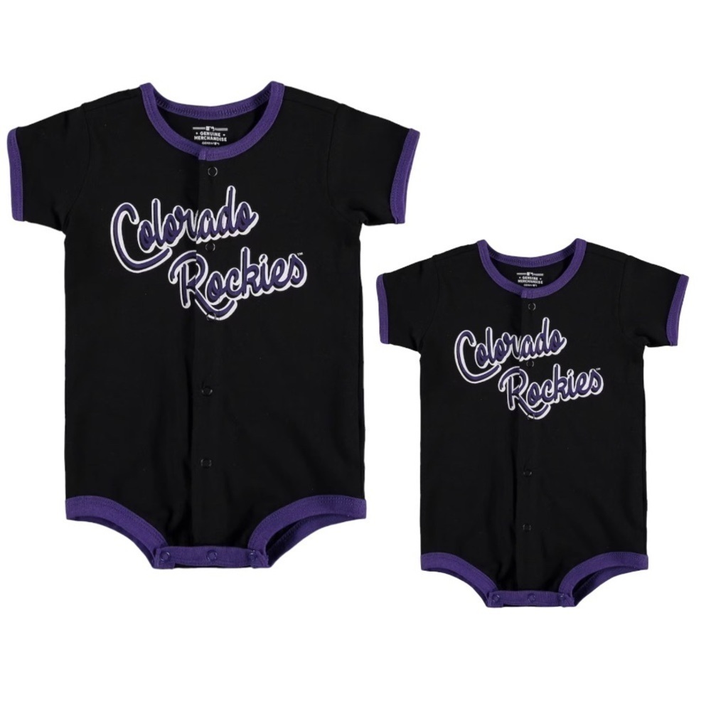 Mlb Colorado Rockies Bundle of 2 12 mo. Infant  Rompers Offically Licensed MLB